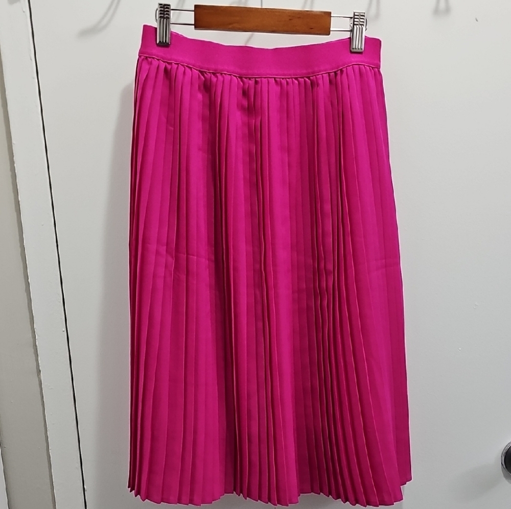 a new day Vibrant Pink Midi Skirt